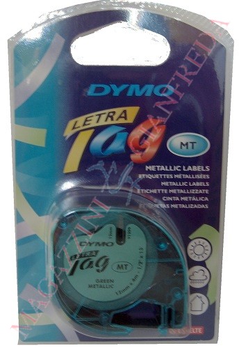 NASTRO DYMO LETRATAG  METALLIZZATO  12mmx4mt - VERDE